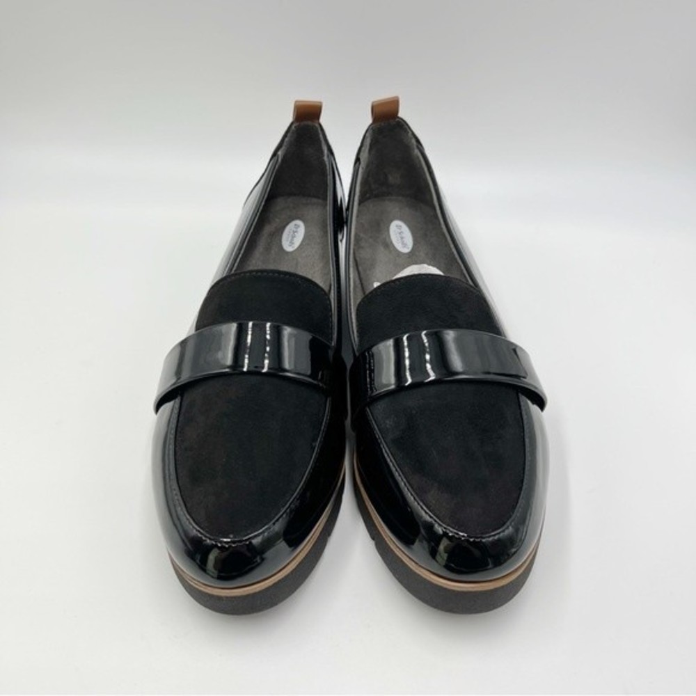 Dr Scholls Women's Webster Black Faux Suede & Patent Slip On Loafers Shoes 8.5 - Picture 3 of 13
